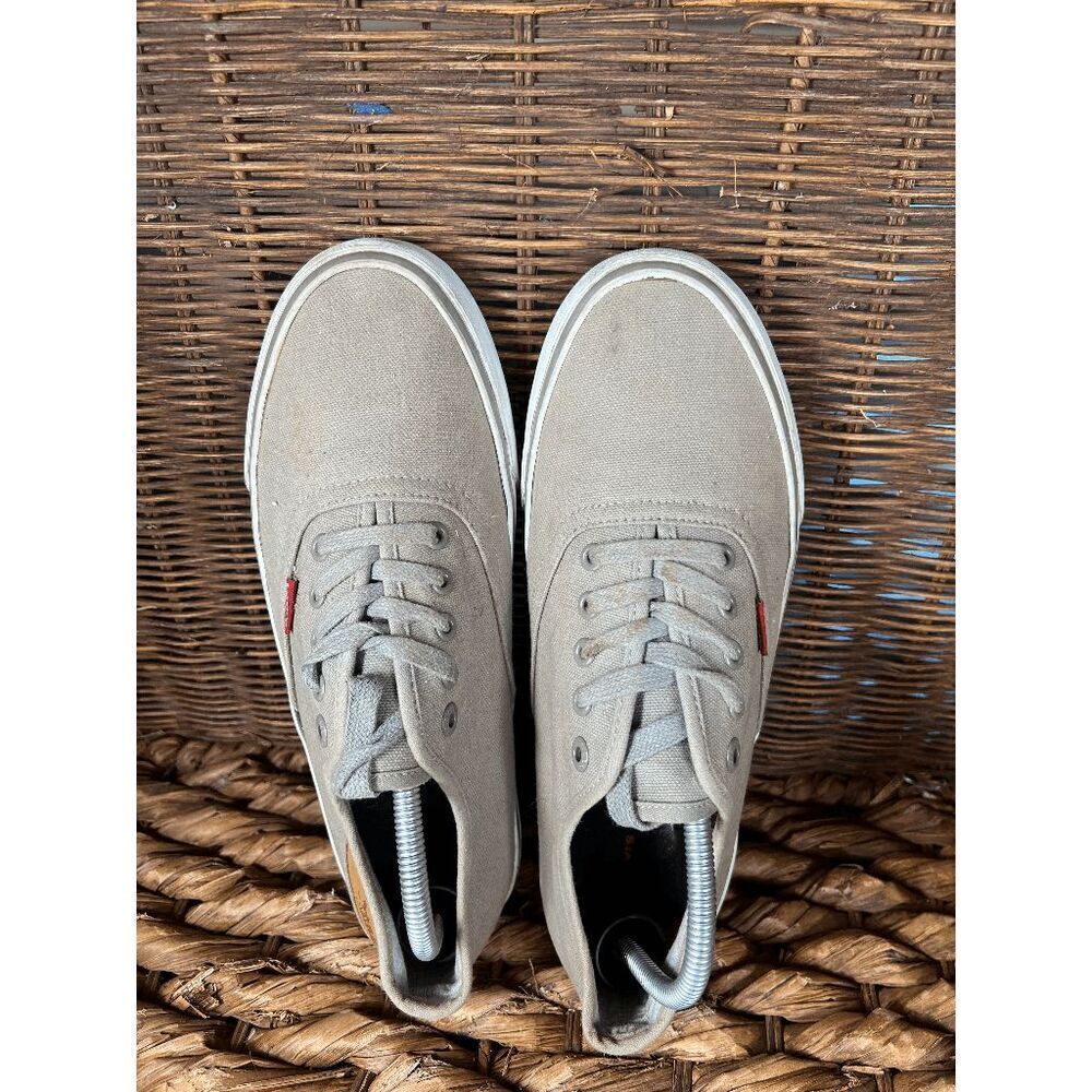 Levi's Low Top Men's Gray White Canvas Lace Up Casual Sneakers Shoes Size 9.5 - Picture 9 of 9
